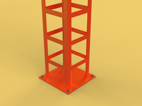 MINI TOWER CRANE MOTOR WINCH SWIVEL LIFTING ENGINE HOIST JIB TON 3D Модель
