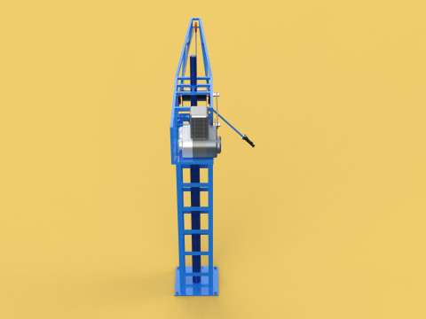 TOWER CRANE WINCH SWIVEL LIFTING SLEWING ENGINE HOIST JIB HOOK 3D Model