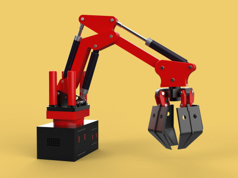 HYDRAULIC CRANE GRABBER CLAW GRIPPER GRAPPLE CLAMP HOOK LIFTER 3D Model