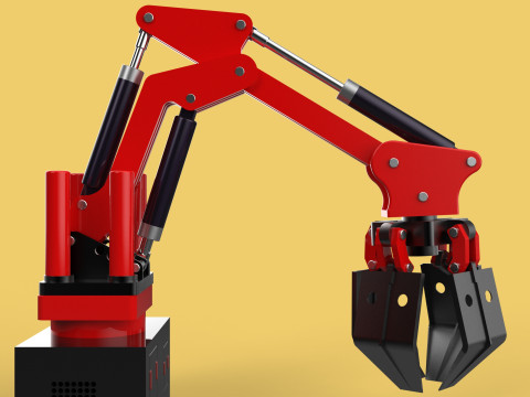 HYDRAULIC CRANE GRABBER CLAW GRIPPER GRAPPLE CLAMP HOOK LIFTER Modelo 3D