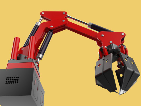 HYDRAULIC CRANE GRABBER CLAW GRIPPER GRAPPLE CLAMP HOOK LIFTER Modelo 3D