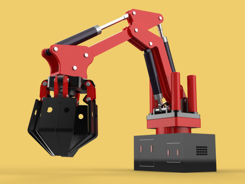 HYDRAULIC CRANE GRABBER CLAW GRIPPER GRAPPLE CLAMP HOOK LIFTER Modelo 3D
