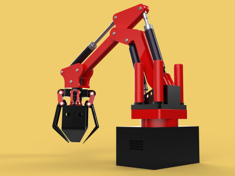 HYDRAULIC CRANE GRABBER CLAW GRIPPER GRAPPLE CLAMP HOOK LIFTER Modelo 3D