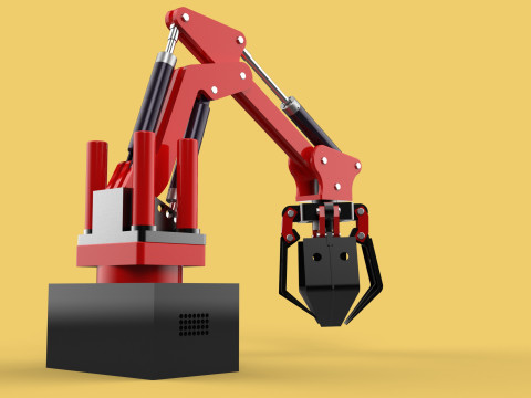 HYDRAULIC CRANE GRABBER CLAW GRIPPER GRAPPLE CLAMP HOOK LIFTER Modelo 3D