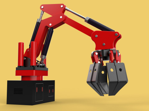 HYDRAULIC CRANE GRABBER CLAW GRIPPER GRAPPLE CLAMP HOOK LIFTER Modelo 3D