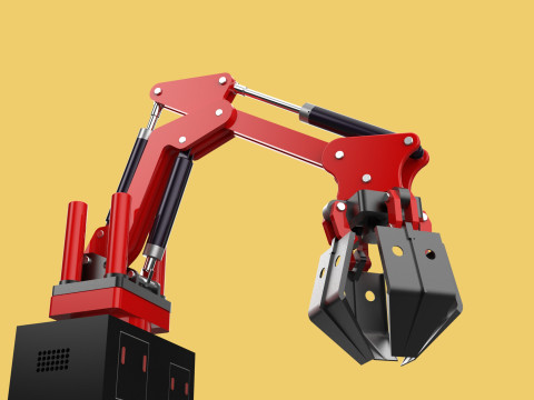HYDRAULIC CRANE GRABBER CLAW GRIPPER GRAPPLE CLAMP HOOK LIFTER Modelo 3D