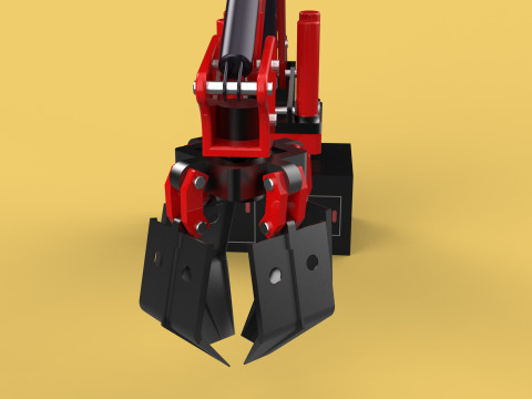HYDRAULIC CRANE GRABBER CLAW GRIPPER GRAPPLE CLAMP HOOK LIFTER Modelo 3D