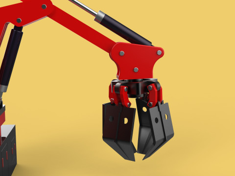 HYDRAULIC CRANE GRABBER CLAW GRIPPER GRAPPLE CLAMP HOOK LIFTER Modelo 3D