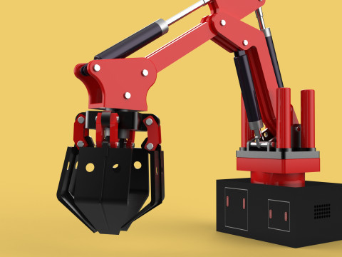 HYDRAULIC CRANE GRABBER CLAW GRIPPER GRAPPLE CLAMP HOOK LIFTER Modelo 3D