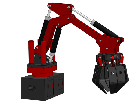 HYDRAULIC CRANE GRABBER CLAW GRIPPER GRAPPLE CLAMP HOOK LIFTER Modelo 3D