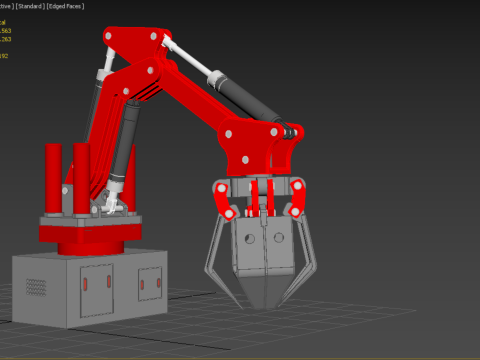 HYDRAULIC CRANE GRABBER CLAW GRIPPER GRAPPLE CLAMP HOOK LIFTER Modelo 3D