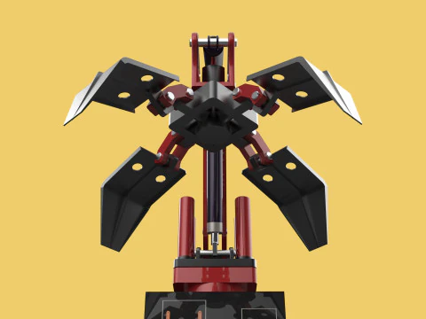 LOAD LIFTING CRANE ATTACHMENT GRABBER CLAW GRAPPLE HOOK JAW TONG 3D Model