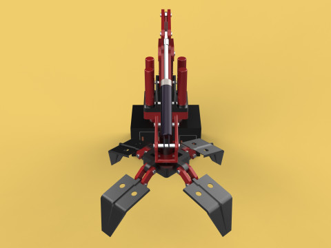 LOAD LIFTING CRANE ATTACHMENT GRABBER CLAW GRAPPLE HOOK JAW TONG 3D मॉडल