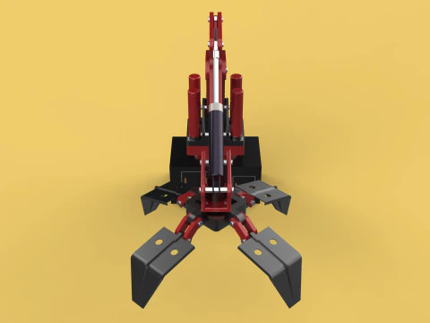 LOAD LIFTING CRANE ATTACHMENT GRABBER CLAW GRAPPLE HOOK JAW TONG 3D Model