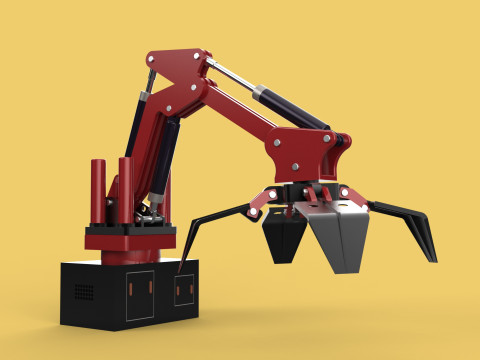 LOAD LIFTING CRANE ATTACHMENT GRABBER CLAW GRAPPLE HOOK JAW TONG 3D मॉडल