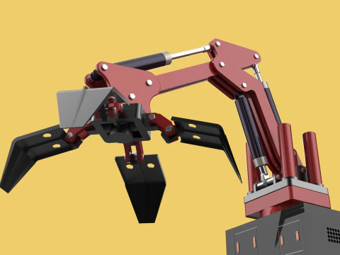 LOAD LIFTING CRANE ATTACHMENT GRABBER CLAW GRAPPLE HOOK JAW TONG 3D Model