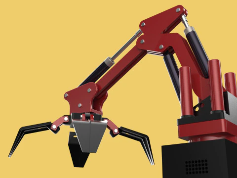 LOAD LIFTING CRANE ATTACHMENT GRABBER CLAW GRAPPLE HOOK JAW TONG 3D Model