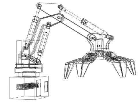 LOAD LIFTING CRANE ATTACHMENT GRABBER CLAW GRAPPLE HOOK JAW TONG 3D मॉडल