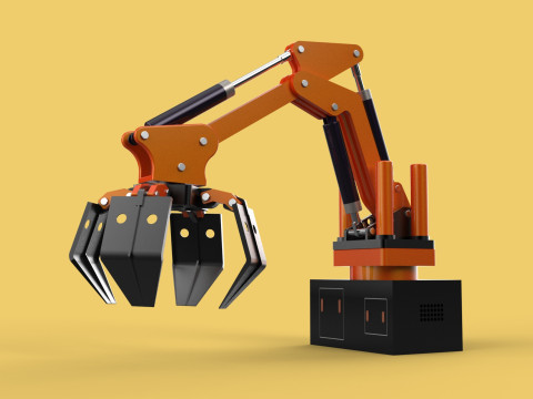 HYDRAULIC PALM OIL FRUIT LOADER GRAB CRANE LIFTING GRABBER JAWS Modelo 3D