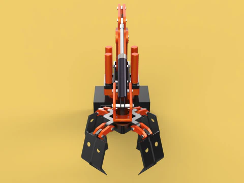 HYDRAULIC PALM OIL FRUIT LOADER GRAB CRANE LIFTING GRABBER JAWS 3D Model