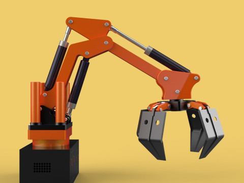 HYDRAULIC PALM OIL FRUIT LOADER GRAB CRANE LIFTING GRABBER JAWS 3D Model