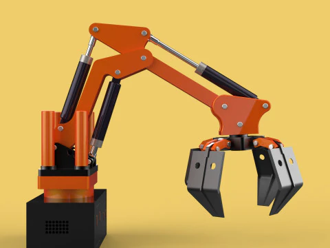 HYDRAULIC PALM OIL FRUIT LOADER GRAB CRANE LIFTING GRABBER JAWS 3D Model