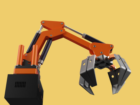 HYDRAULIC PALM OIL FRUIT LOADER GRAB CRANE LIFTING GRABBER JAWS 3D Model