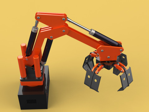 HYDRAULIC PALM OIL FRUIT LOADER GRAB CRANE LIFTING GRABBER JAWS 3D Model