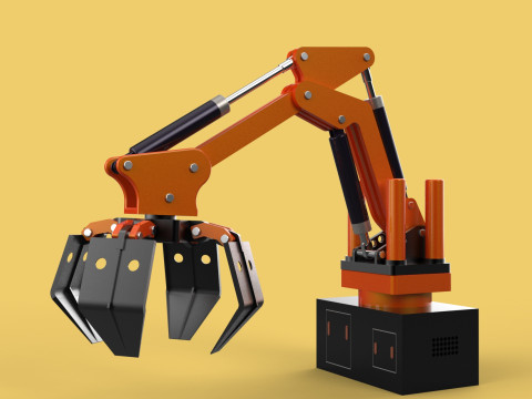 HYDRAULIC PALM OIL FRUIT LOADER GRAB CRANE LIFTING GRABBER JAWS 3D Model