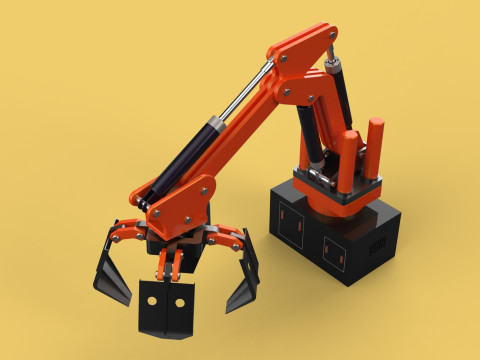 HYDRAULIC PALM OIL FRUIT LOADER GRAB CRANE LIFTING GRABBER JAWS 3D Model