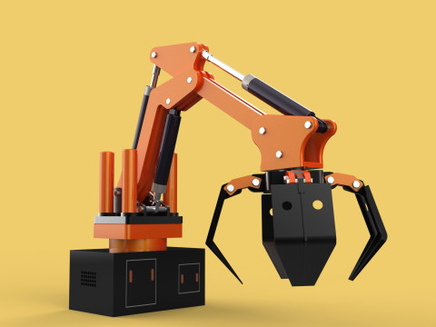 HYDRAULIC PALM OIL FRUIT LOADER GRAB CRANE LIFTING GRABBER JAWS 3D Model