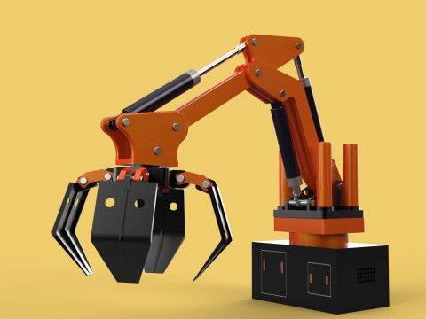 HYDRAULIC PALM OIL FRUIT LOADER GRAB CRANE LIFTING GRABBER JAWS 3D Model
