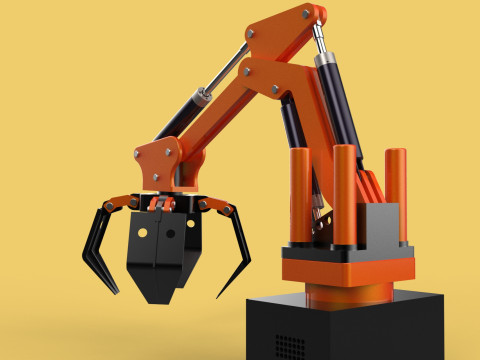 HYDRAULIC PALM OIL FRUIT LOADER GRAB CRANE LIFTING GRABBER JAWS 3D Model