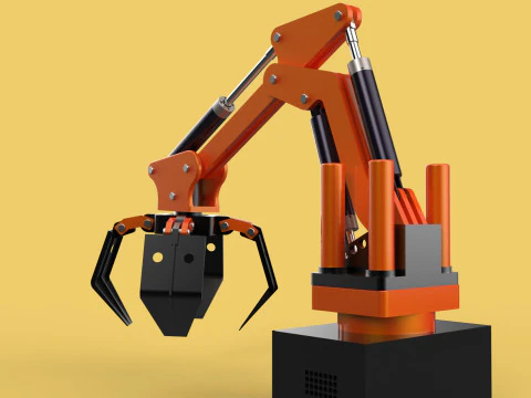 HYDRAULIC PALM OIL FRUIT LOADER GRAB CRANE LIFTING GRABBER JAWS 3D Model