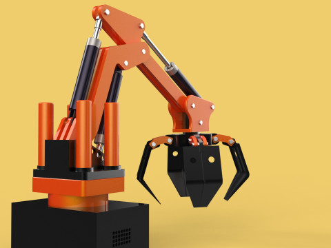 HYDRAULIC PALM OIL FRUIT LOADER GRAB CRANE LIFTING GRABBER JAWS 3D Model