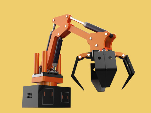 HYDRAULIC PALM OIL FRUIT LOADER GRAB CRANE LIFTING GRABBER JAWS 3D Model