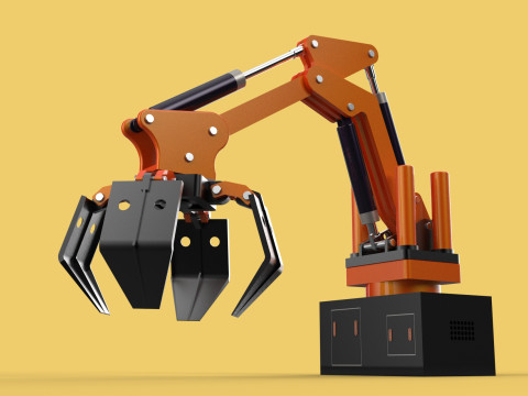 HYDRAULIC PALM OIL FRUIT LOADER GRAB CRANE LIFTING GRABBER JAWS 3D Model
