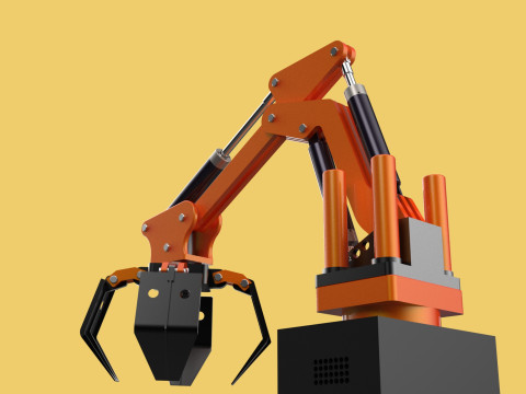 HYDRAULIC PALM OIL FRUIT LOADER GRAB CRANE LIFTING GRABBER JAWS 3D Model