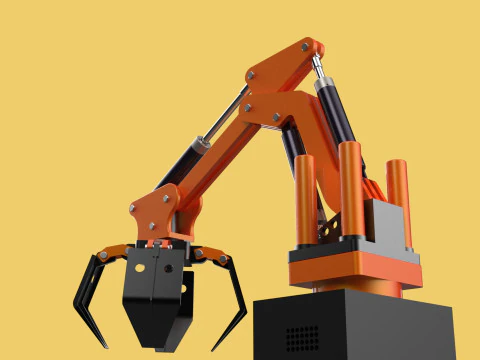 HYDRAULIC PALM OIL FRUIT LOADER GRAB CRANE LIFTING GRABBER JAWS 3D Model