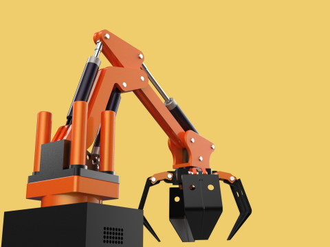 HYDRAULIC PALM OIL FRUIT LOADER GRAB CRANE LIFTING GRABBER JAWS 3D Model