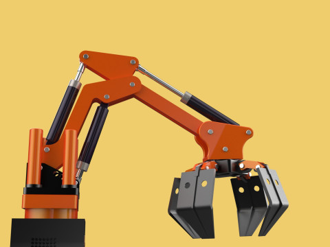 HYDRAULIC PALM OIL FRUIT LOADER GRAB CRANE LIFTING GRABBER JAWS 3D Model