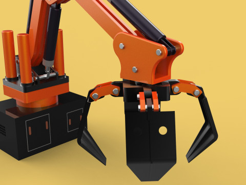HYDRAULIC PALM OIL FRUIT LOADER GRAB CRANE LIFTING GRABBER JAWS 3D Model