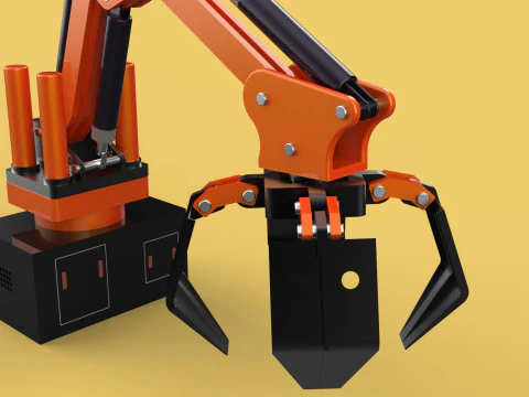 HYDRAULIC PALM OIL FRUIT LOADER GRAB CRANE LIFTING GRABBER JAWS 3D Model