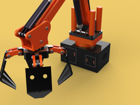 HYDRAULIC PALM OIL FRUIT LOADER GRAB CRANE LIFTING GRABBER JAWS 3D Model
