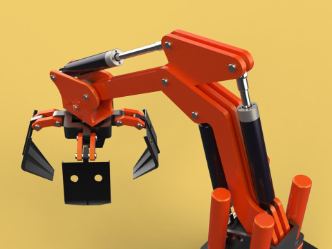HYDRAULIC PALM OIL FRUIT LOADER GRAB CRANE LIFTING GRABBER JAWS 3D Model