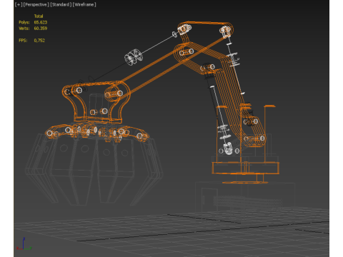 HYDRAULIC PALM OIL FRUIT LOADER GRAB CRANE LIFTING GRABBER JAWS 3D Model