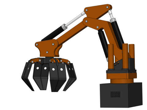 HYDRAULIC PALM OIL FRUIT LOADER GRAB CRANE LIFTING GRABBER JAWS 3D Model