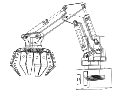 HYDRAULIC PALM OIL FRUIT LOADER GRAB CRANE LIFTING GRABBER JAWS 3D Model