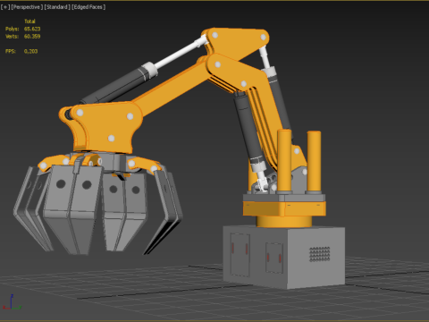 HYDRAULIC PALM OIL FRUIT LOADER GRAB CRANE LIFTING GRABBER JAWS 3D Model