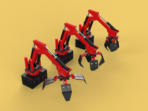 ARM LOADER LIFTING CRANE GRABBER GRAPPLE HOOK JAW TONG HOOK AUTO Modelo 3D